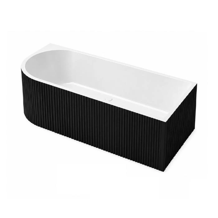 Regio Serenity Right Corner Fluted Contemporary Luxury Acrylic Corner Bathtub Design
