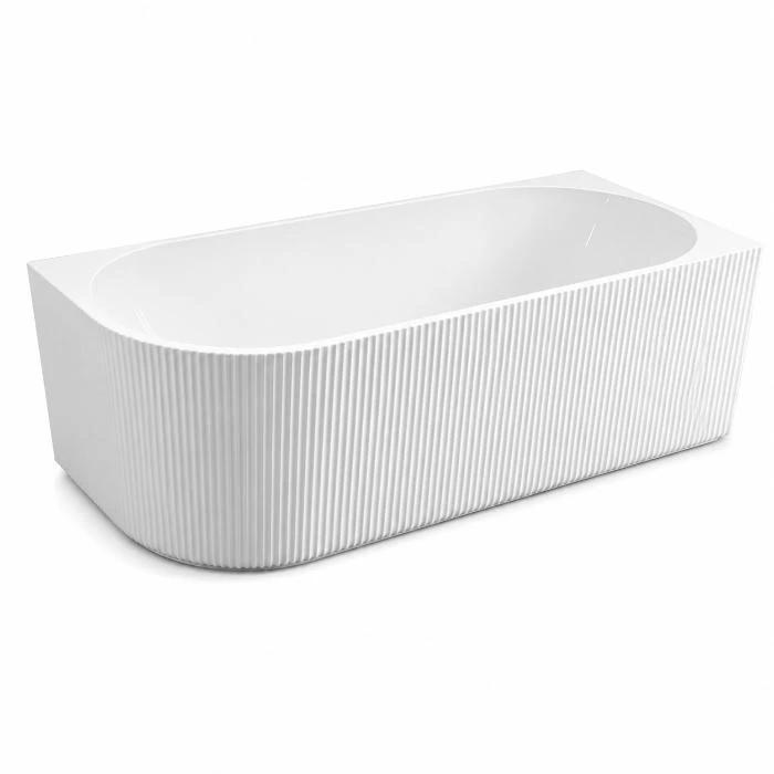 Regio Luna Right Corner Fluted Luxury Acrylic Back to Wall Bathtub Collection