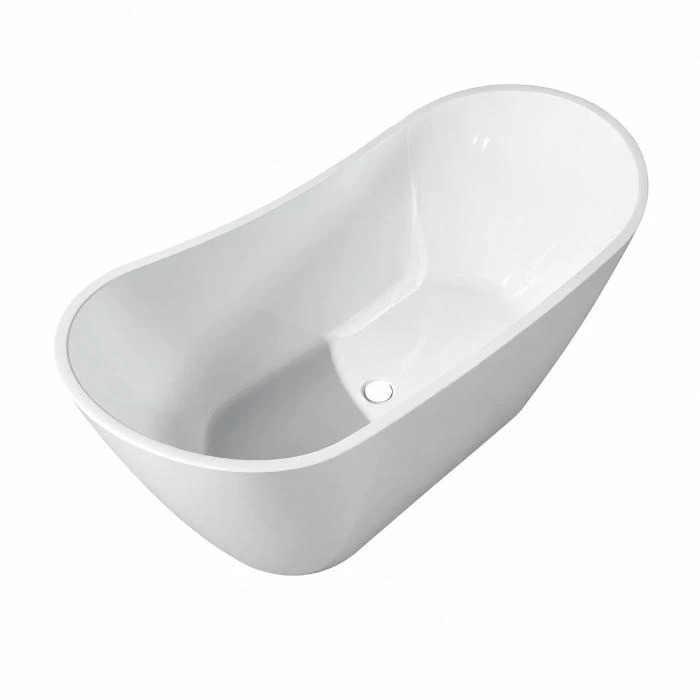 Regio Aura Freestanding Fluted Oval High Back Rest Premium Acrylic Bathtub Design